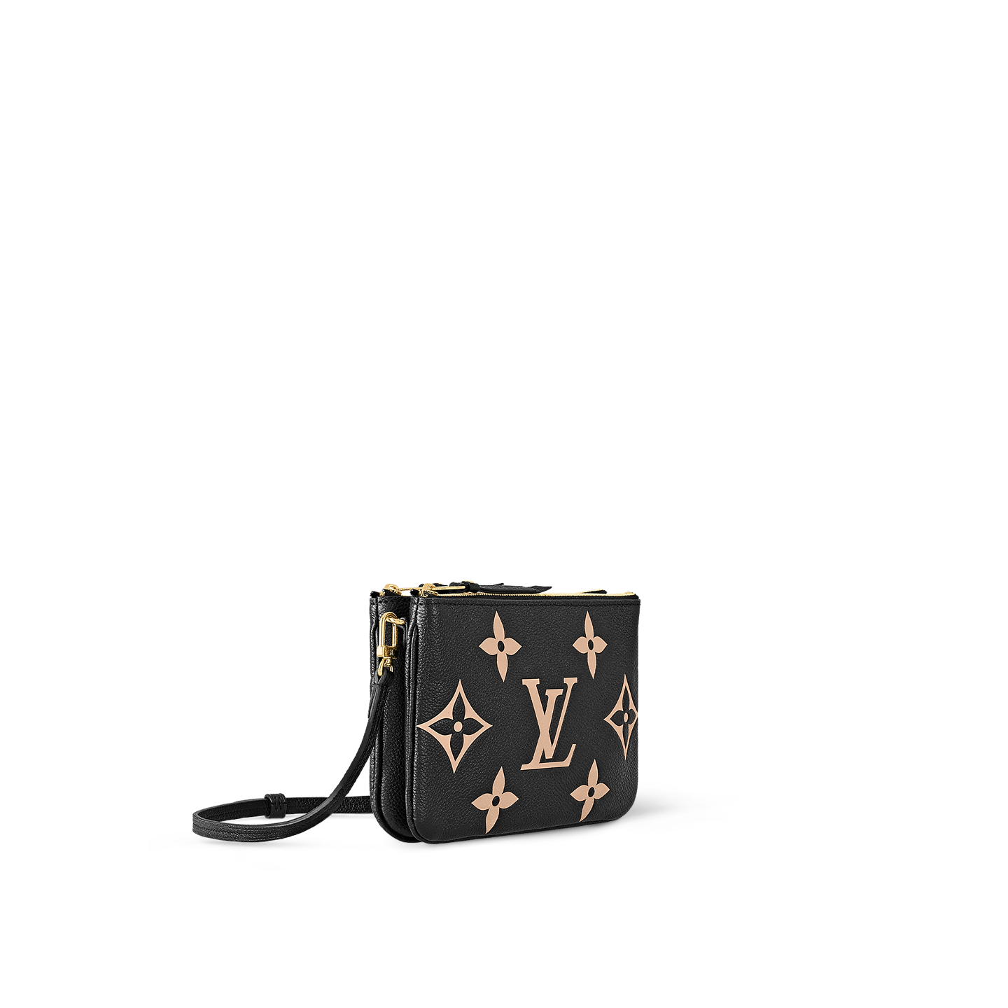 Pochette Double Zip On Strap Bicolour Monogram Empreinte Leather